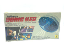 Load image into Gallery viewer, Waddingtons Vintage Sonic UFO's game box front view with title and graphics in blue, white, and red.