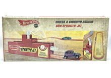 Load image into Gallery viewer, Mattel Hot Wheels Rod Runner Speedway Set side view of vintage gas station with retro design