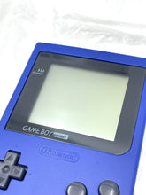 Load image into Gallery viewer, Detail view of the blue Nintendo Game Boy Pocket console screen and button layout.