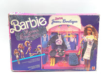 Carica l'immagine nel visualizzatore di Gallery, 1988 Barbie Jeans Boutique packaging view featuring colorful box and accessories.