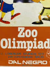 Load image into Gallery viewer, Dal Negro Animalympics card game close-up of illustrated characters and title.