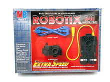 Load image into Gallery viewer, Vintage MB Robotix R-40 Engine Pack packaging showing red, blue, and black robot kit details.
