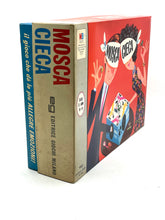 Load image into Gallery viewer, 1968 MB board game side view showing stacked boxes with illustrated sides.