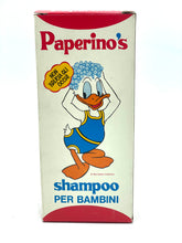 Load image into Gallery viewer, Front view of Paperino's Shampoo packaging featuring a cartoon character and floral design.