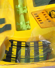 Load image into Gallery viewer, Tyco Daredevil Super Cliff Turbovettes Set yellow packaging detail featuring graphic design and transparent window.