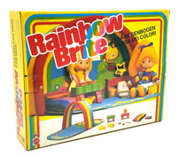 Load image into Gallery viewer, Mattel Rainbow Brite toy set packaging displaying vibrant colors and included playset.
