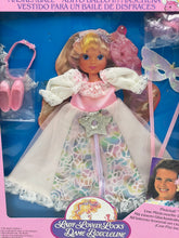 Carica l'immagine nel visualizzatore di Gallery, Mattel Lady Lovely Locks packaging showing the back with various outfits and colorful design.