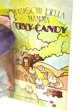Carica l'immagine nel visualizzatore di Gallery, Detail of the smiling face of the Gakken Tiny Candy doll with peach and blue colors.