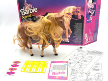 Carica l'immagine nel visualizzatore di Gallery, Detailed view of the toy horse from the Mattel Barbie Sprint playset with long hair.