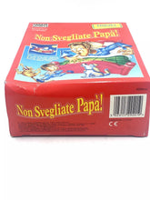 Load image into Gallery viewer, Top view of Parker Brothers Sshh! Don't Wake Dad game displaying the game title and barcode.