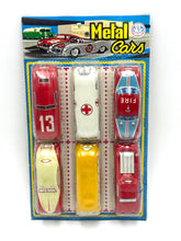 Load image into Gallery viewer, AMB Marchesini tin car set – front view