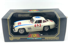 Load image into Gallery viewer, Burago Mercedes 300SL Cream Mille Miglia 1/18 vintage die cast
