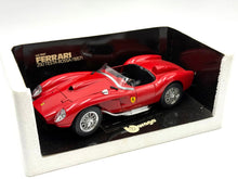 Load image into Gallery viewer, Close-up showing vintage details and wear of BBurago Ferrari 250 Testarossa Spider 1957 die-cast model