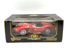 Load image into Gallery viewer, Front view of BBurago Ferrari 250 Testarossa Spider 1957 die-cast 1/18 model boxed