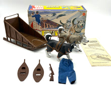 Carica l'immagine nel visualizzatore di Gallery, Front view of 1973 Mattel Big Jim Arctic Rescue playset with accessories