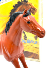 Carica l'immagine nel visualizzatore di Gallery, Side view of 1970s Big Jim Tempest horse showing missing accessories