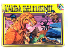 Load image into Gallery viewer, Front view of Clementoni L’Alba dell’Uomo 1970s board game box