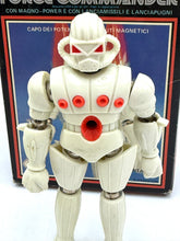 Carica l'immagine nel visualizzatore di Gallery, Close-up of missing pieces and vintage wear on 1979 Force Commander Micronauts