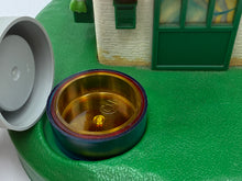 Load image into Gallery viewer, Vintage 1992 artist’s mill toy display filled with colored curios by Barilla