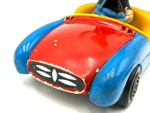 Load image into Gallery viewer, Close-up of Politoys W1 Wolf Car showing restoration needs, missing cart, and incomplete pigs set