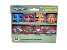 Load image into Gallery viewer, Packaging view of the Galoob MICRO MACHINES military vehicle set featuring red, blue, and green colors.
