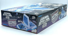 Load image into Gallery viewer, Vintage 1997 Star Wars Battle Ships packaging view featuring a transparent case and game cartridges.
