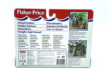 Load image into Gallery viewer, Back view of Fisher Price toy packaging showing product information and hanging tab.
