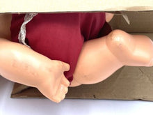 Load image into Gallery viewer, Detail view of doll's chubby legs dressed in clothing.
