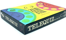 Load image into Gallery viewer, VINTAGE TELEQUIZ board game box front view highlighting colorful design and tokens.
