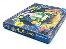 Load image into Gallery viewer, Detail view of Merlin Merlino board game components including game board and pieces.
