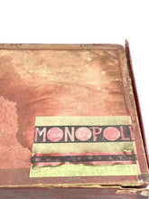 Load image into Gallery viewer, Detail view of the vintage Monopoli 1937 box label featuring colorful design.
