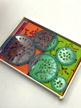 Load image into Gallery viewer, Detail of colorful stones in various shapes and textures, featuring green, orange, blue, and brown.
