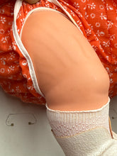 Load image into Gallery viewer, Detail of Fiba Chou Chou Rosebonbon Magnum doll's baby leg with ruffled hem.
