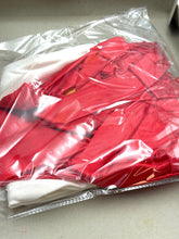 Load image into Gallery viewer, Packaging view of red clothing items folded in plastic.
