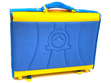 Load image into Gallery viewer, Pristine front view of the blue Digimon school folder in unused condition.
