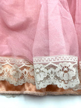 Carica l'immagine nel visualizzatore di Gallery, Detail close-up of pink fabric with lace trim and soft texture.
