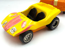 Load image into Gallery viewer, 1973-barbie-buggy-front-view-with-yellow-and-pink.jpg

