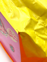 Load image into Gallery viewer, Detail view of the corner of the pink toy truck with a color transition.
