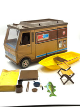 Load image into Gallery viewer, Accessories included in the 1971 Mattel Big Jim Sports Camper playset
