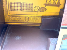 Load image into Gallery viewer, Detail view of interior features including shelves and flat surfaces in the Mattel Big Jim Sports Camper.
