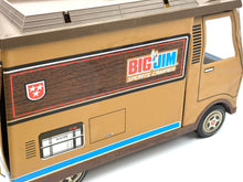 Load image into Gallery viewer, Side view of the Mattel Big Jim Sports Camper with detailed design and branding stickers.
