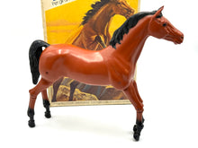 Load image into Gallery viewer, Side view of plastic horse toy showing detailed mane in standing pose
