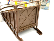 Load image into Gallery viewer, Rear view of the wooden sled showing the cross pattern design.
