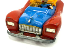 Load image into Gallery viewer, Detail close-up of Politoys Mickey Mouse Car M600 highlighting the front grille and Mickey figure.
