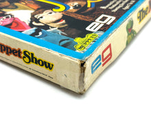 Carica l'immagine nel visualizzatore di Gallery, Side view of The Muppet Show board game box edge showing worn edge and logo.
