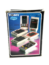 Load image into Gallery viewer, Tomy Tennis game box back showing game illustrations and product details.
