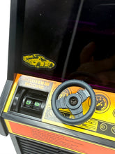 Load image into Gallery viewer, Detail close-up of the arcade console controls including gear stick and buttons.
