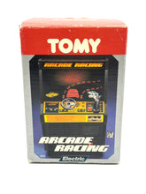 Load image into Gallery viewer, Tomy Arcade Racing Daring Driver front view with game graphics and box packaging.
