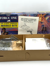 Carica l'immagine nel visualizzatore di Gallery, ERTL Force One Air Strike Command RADAR Airplane packaging showing instruction manual and various parts.
