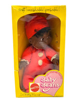 Load image into Gallery viewer, Front view of the rare African American Mattel Bitty Baby Beans doll in its original box.

